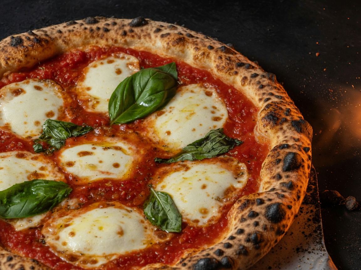 Cinder pizza from the fire